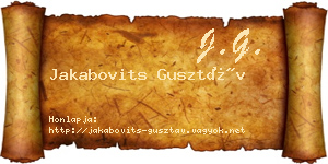 Jakabovits Gusztáv névjegykártya