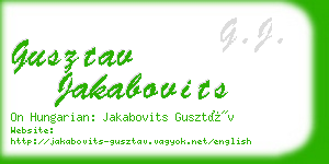 gusztav jakabovits business card